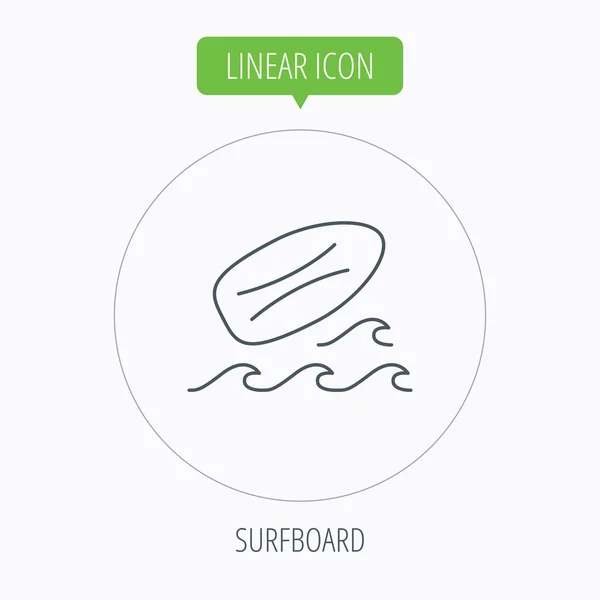 Icona della tavola da surf. Segno onde surf . — Vettoriale Stock