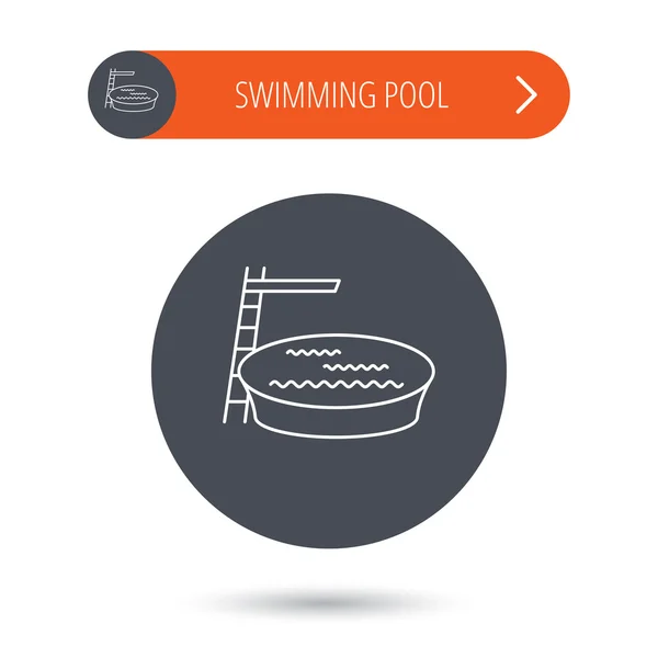Zwembad pictogram. Springen in waterteken. — Stockvector