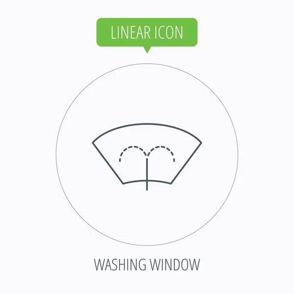 Mytí okna ikona. Čelní sklo čištění znamení. — Stockový vektor