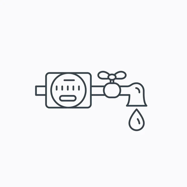 Water counter icon. Pipe with drop sign. — Stock Vector