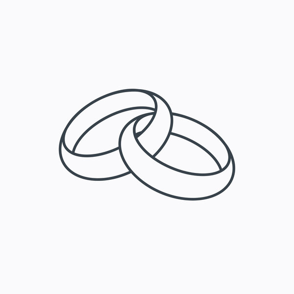 Wedding rings icon. Bride and groom jewelery.