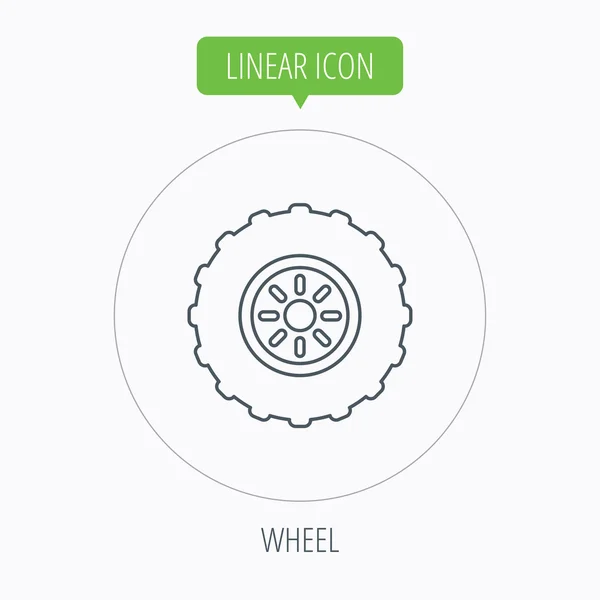 Tractor wheel icon. Tire service sign. — Stock Vector
