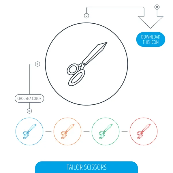 Icono de tijeras a medida. Señal de peluquería . — Vector de stock