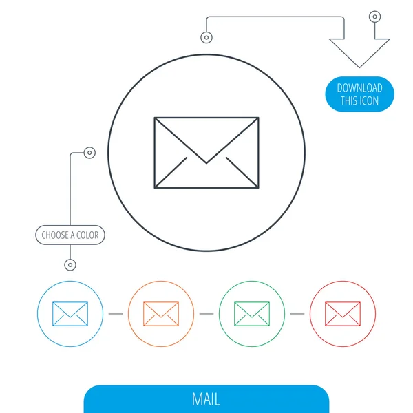 Icône de courrier d'enveloppe. Signe de message électronique . — Image vectorielle