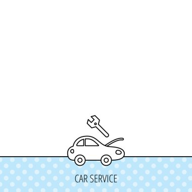 Araba Servisi simgesini. Onarım işareti taşıma.