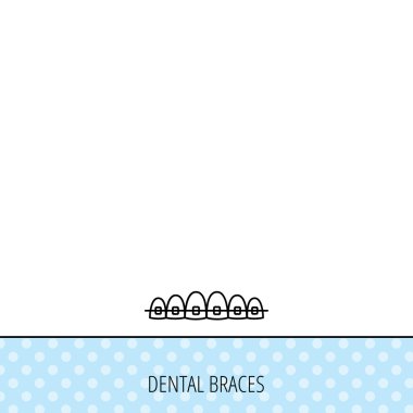 Diş diş telleri simgesi. Diş sağlık işareti.