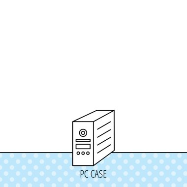 Bilgisayar sunucu simgesi. PC servis talebi veya kule işareti.