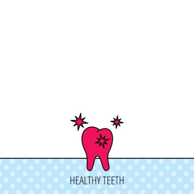 Sağlıklı diş simgesi. Diş koruma işareti.