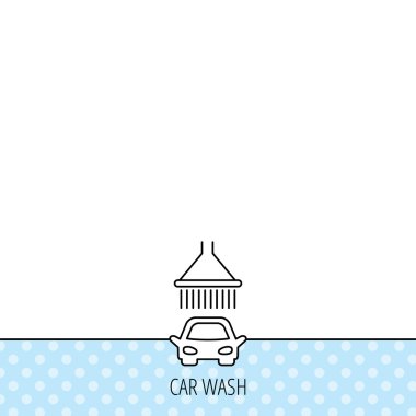 Oto yıkama simgesi. Duş işareti ile Temizleme İstasyonu