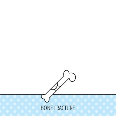 Bone fracture icon. Traumatology sign. clipart