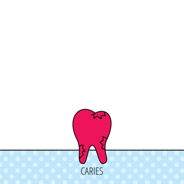 Çürük simgesi. Diş sağlığı işaret.