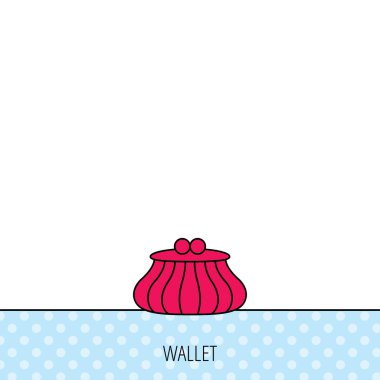 Vintage cüzdan simgesi. Nakit para çantası işareti.