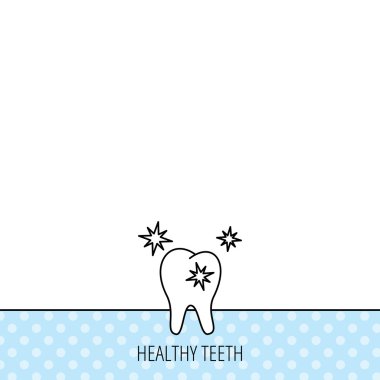 Sağlıklı diş simgesi. Diş koruma işareti.