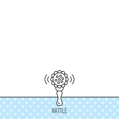 Bebek çıngırağı simgesi. Yürümeye başlayan çocuk oyuncak işareti.