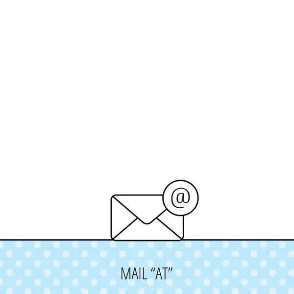 Ícone de e-mail de envelope. Mensagem de e-mail com sinal AT . —  Vetores de Stock