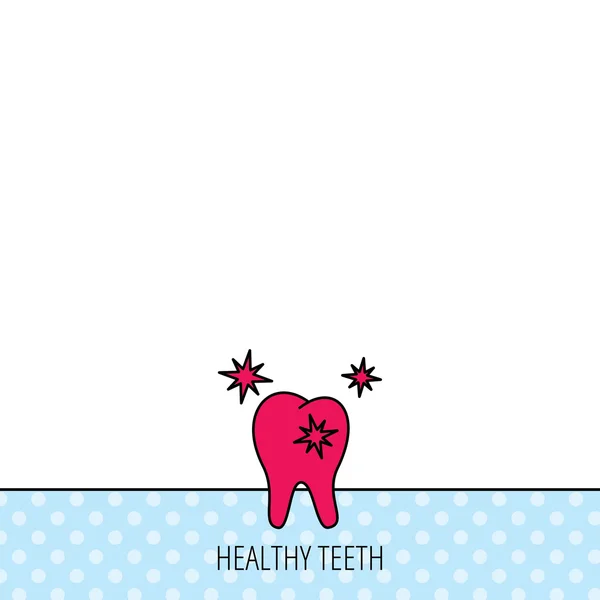 Gesunde Zähne. Zahnschutzschild. — Stockvektor
