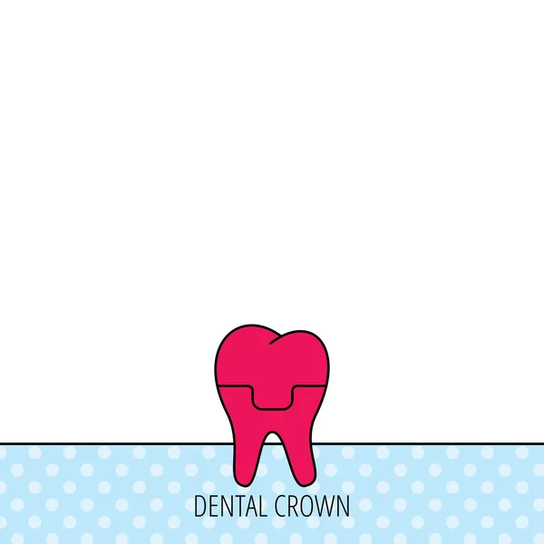 Dental crown icon. Tooth prosthesis sign. — Stock Vector
