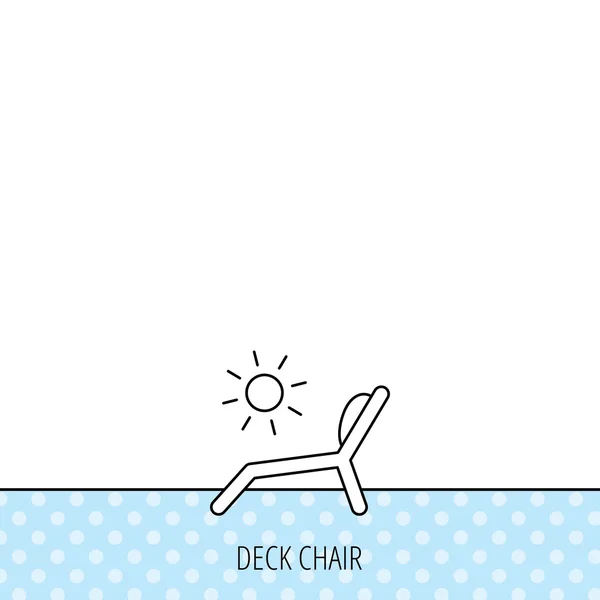 Deck chair icon. Beach chaise longue sign. — Stock Vector