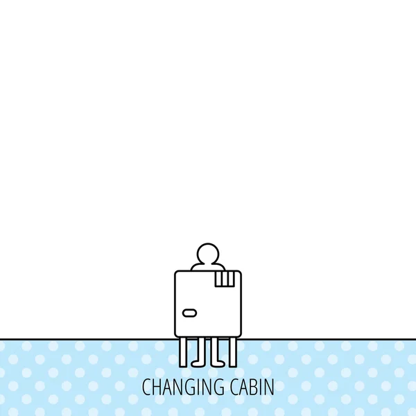 Beach changing cabin icon. Human symbol. — Stock Vector