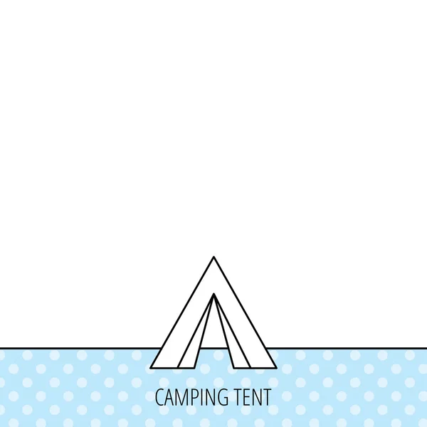 Ícone de tenda turística. Camping sinal de viagem . — Vetor de Stock