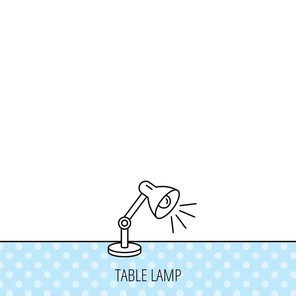 Lamp tabelpictogram. Bureau licht teken. — Stockvector