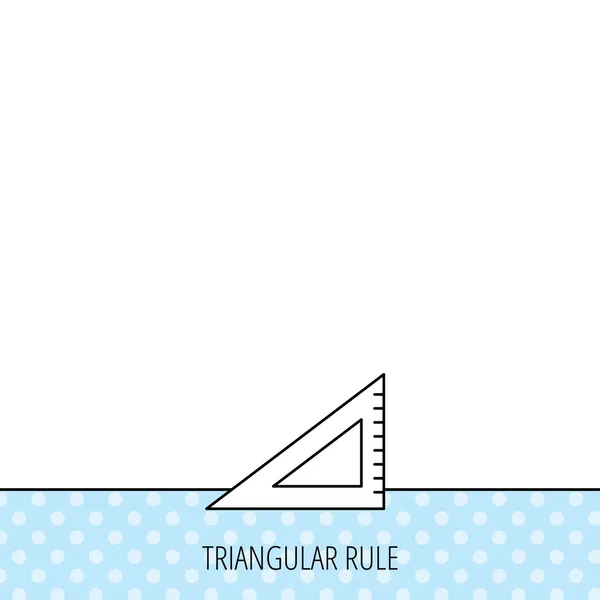 Triangular ruler icon. Straightedge sign. — Stock Vector