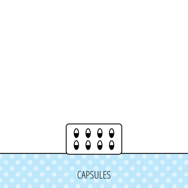 Ícone cápsulas médicas. Medicamento drogas sinal . — Vetor de Stock