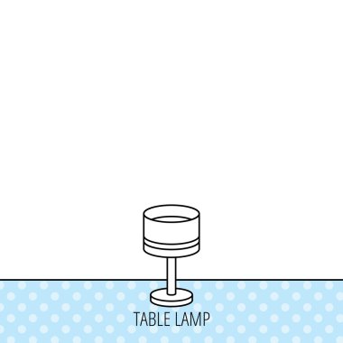Masa lambası simgesi. Resepsiyon ışık işareti.