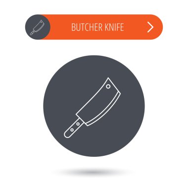 Kasap bıçağı simgesi. Mutfak Şef aracı işareti.