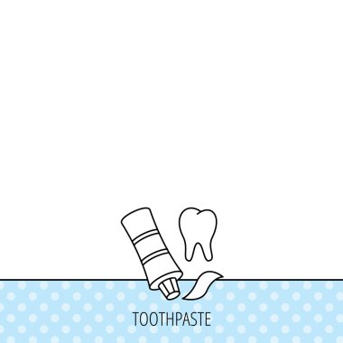 Diş macunu simgesi. Diş sağlık işareti.