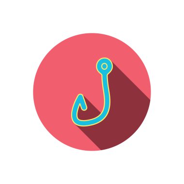 Balıkçılık kanca simgesi. Balıkçı ekipman işareti.