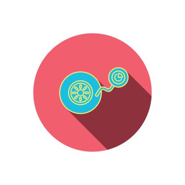 Tekerlek Baskı simgesi. Lastik Servisi işareti.