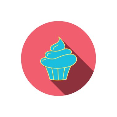 Cupcake simgesi. Tatlı kek işareti.