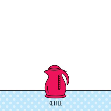 Su ısıtıcı simgesi. Mutfak çaydanlık işareti.