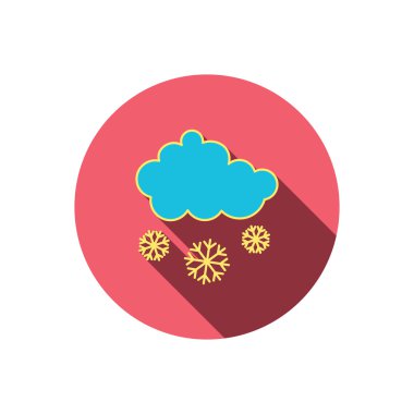 Kar simgesi. Bulut işareti ile kar taneleri.