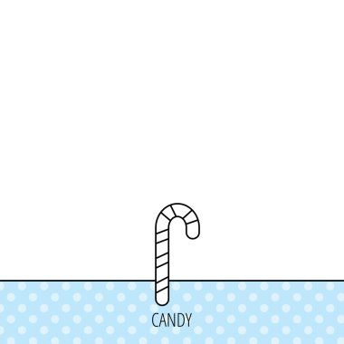 Şeker kamışı simgesi. Tatlı şeker lolipop işareti.