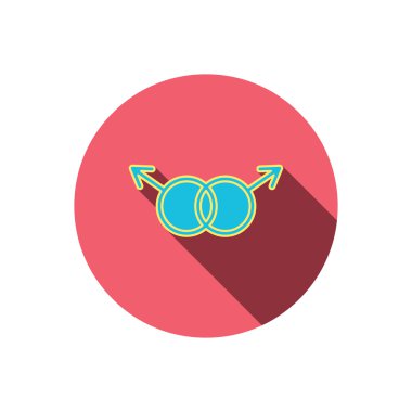 Eşcinsel çift simgesi. Homoseksüel işareti.