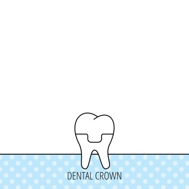 Diş crown simgesi. Diş Protez işareti.