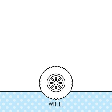 Araba tekerlek simgesi. Lastik Servisi işareti.