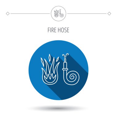 Yangın hortum reel simgesi. İşareti itfaiye istasyonu.