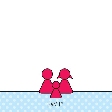 Aile simgesi. Erkek, kadın ve çocuk imzalamak.