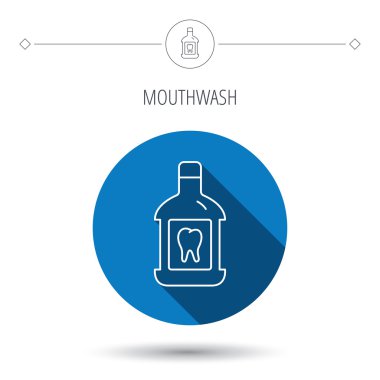 Gargara simgesi. Sözlü antibakteriyel sıvı işareti.