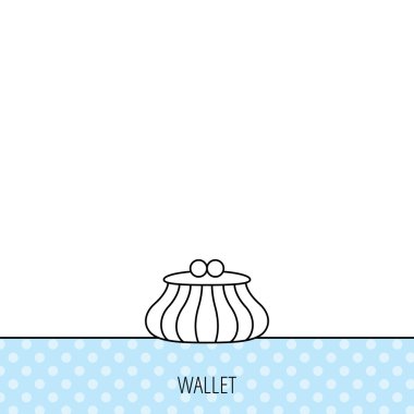 Vintage cüzdan simgesi. Nakit para çantası işareti.