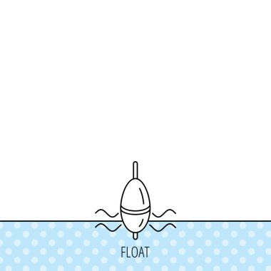 Balık tutma float simgesi. Bobber dalgalar işareti.