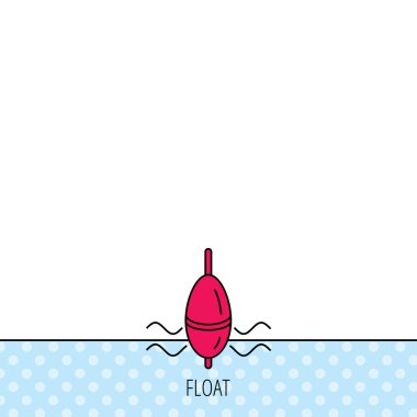 Balık tutma float simgesi. Bobber dalgalar işareti.
