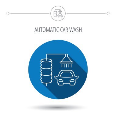 Otomatik carwash simgesi. Temizleme İstasyonu işareti.