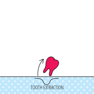 Diş çıkarma simgesini. Diş paradontosis işareti.