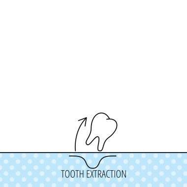 Diş çıkarma simgesini. Diş paradontosis işareti.