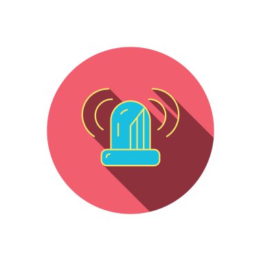 Siren çalar simgesi. Uyarı yanıp sönen ışık işareti.