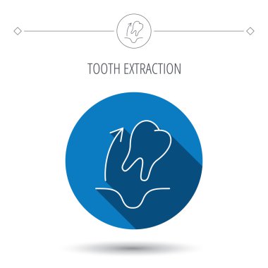 Diş çıkarma simgesini. Diş paradontosis işareti.